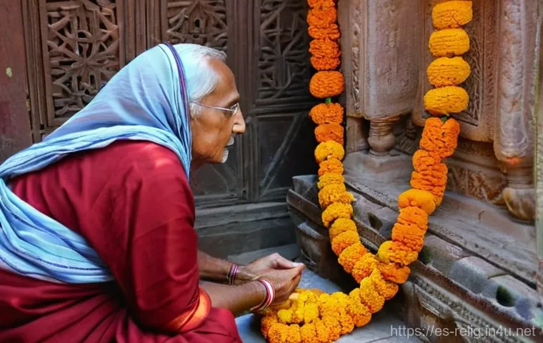 힌두교의 강가 강과 바라나시 - **Bustling Sensory Journey Through Varanasi's Old Alleys:**
    A dynamic, richly detailed street-le...