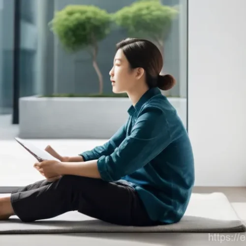 종교 상담과 영적 지도 - **Prompt:** A serene individual, dressed in comfortable, modest clothing, sits cross-legged on a plu...