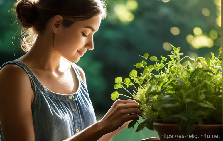 종교 상담과 영적 지도 - **Prompt:** A young adult, wearing a cozy sweater and comfortable trousers, sits by a window, gently...