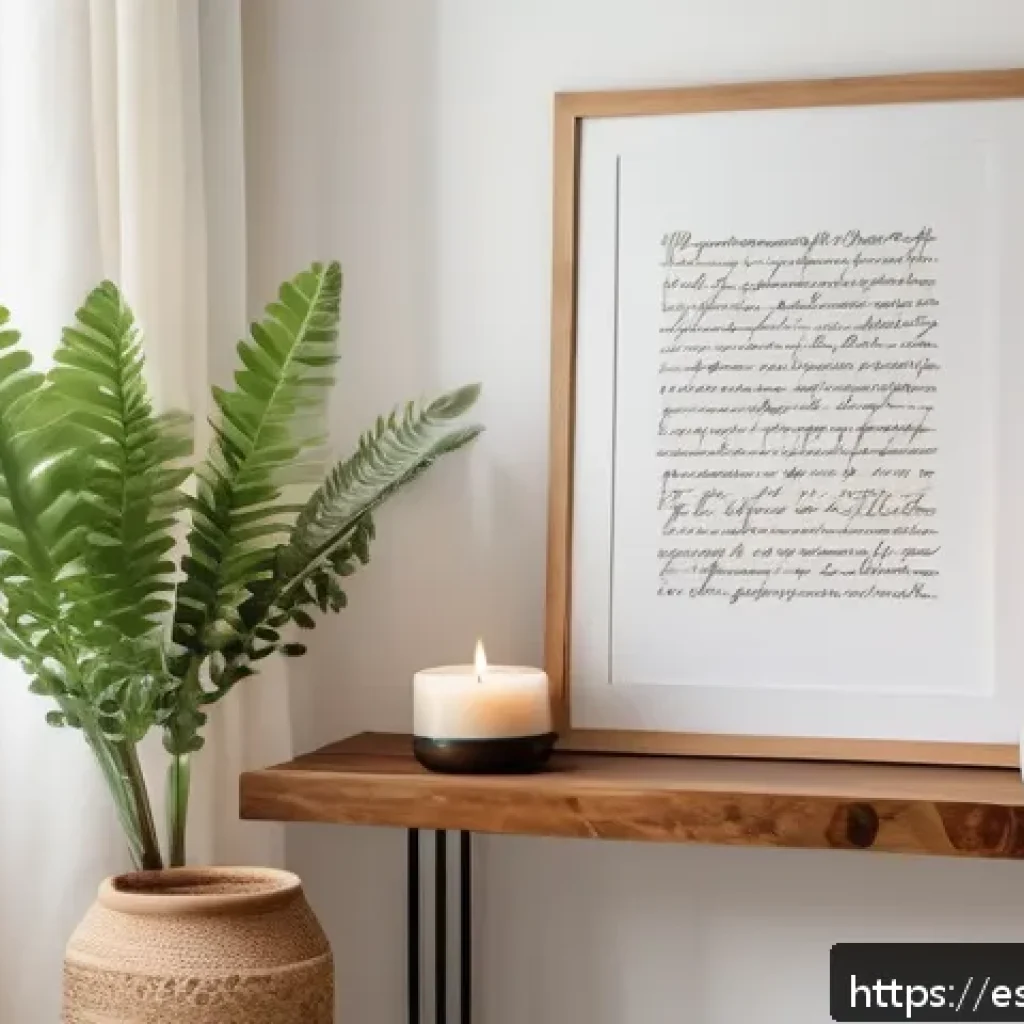 종교적 의식과 현대 생활 - A cozy, small sacred corner inside a modern Spanish-style apartment, featuring a wooden altar table ...